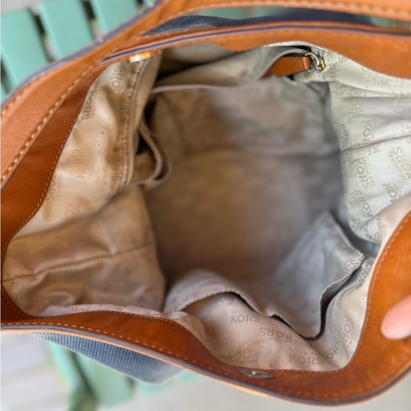 Michael Kors Blue and Brown Shoulder Bag - Picture 10 of 16